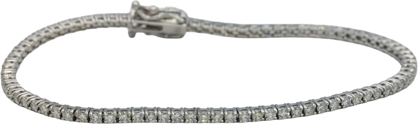 18k White Gold Jewelry 2.08CT Round Cut Diamond Tennis Bracelet