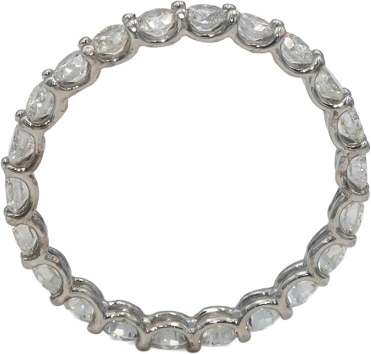 14k White Gold Round Natural Diamond Eternity Band Ring 1.61CT Size 6.5