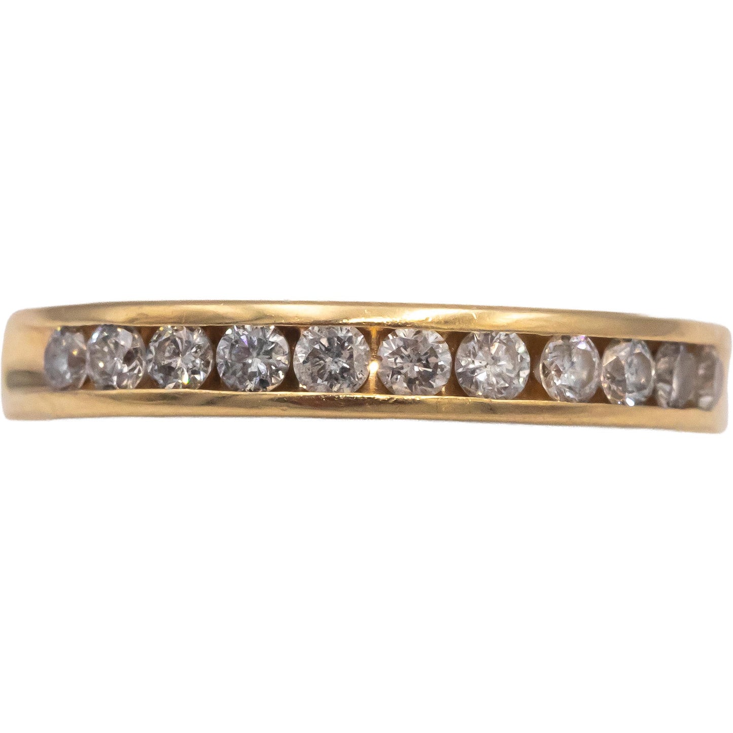 14k Yellow Gold Round Diamond Channel Set Band Ring 0.50CT Size 8.5