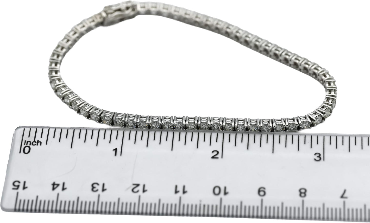 14k White Gold VS Round Diamond Tennis Bracelet 5.21CT