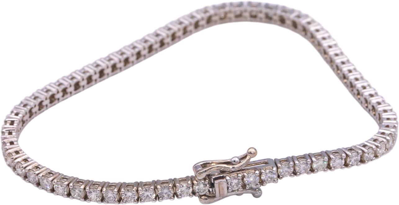 14k White Gold Jewelry Round Diamond Tennis Bracelet 3.43CT