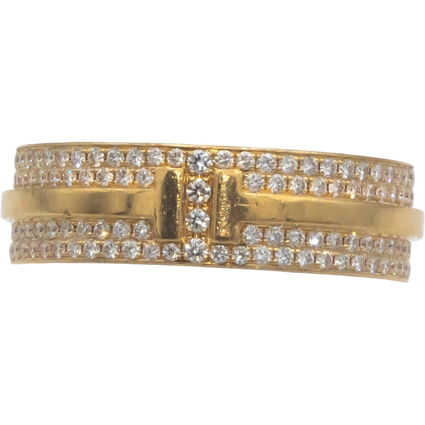 TIFFANY & CO. 18k Gold 0.57CT Diamond T Wide Pave Ring Size 6 w/ Box $10,500