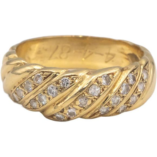 14k Yellow Gold Jewelry Round Diamond Band Ring 0.33CT Size 6