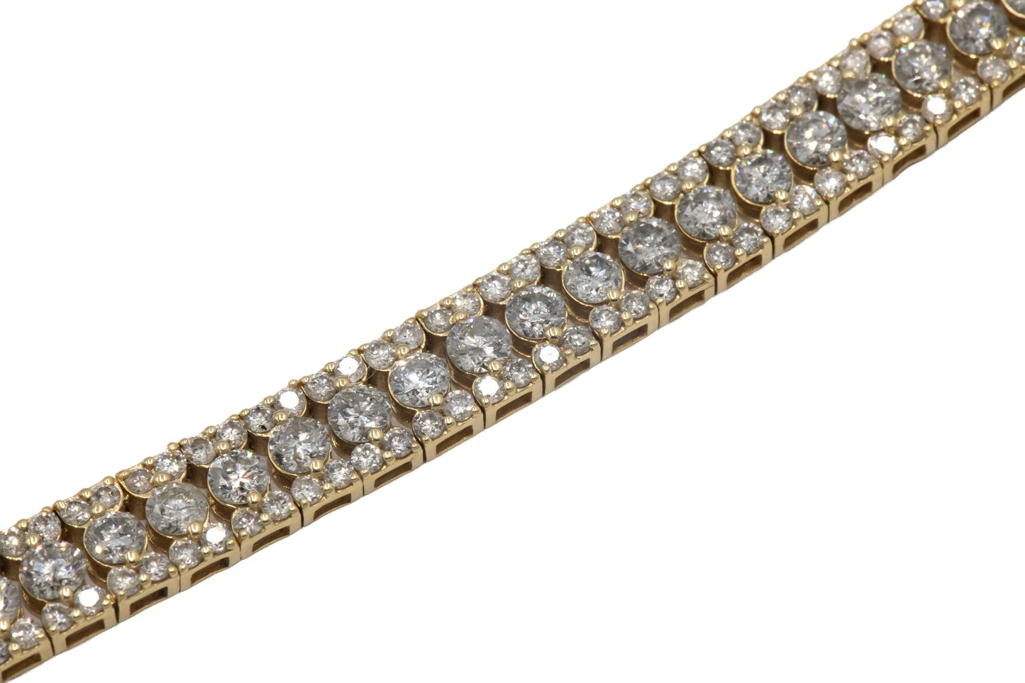 10k Yellow Gold Round Diamond Tennis Bracelet 6.0CT