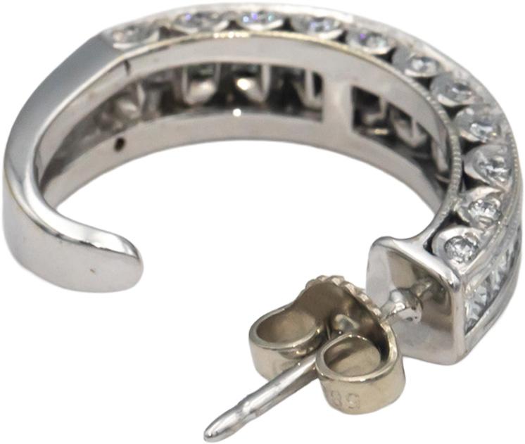 14k White Gold 2.0CT VS Diamond Curved Stud Earrings