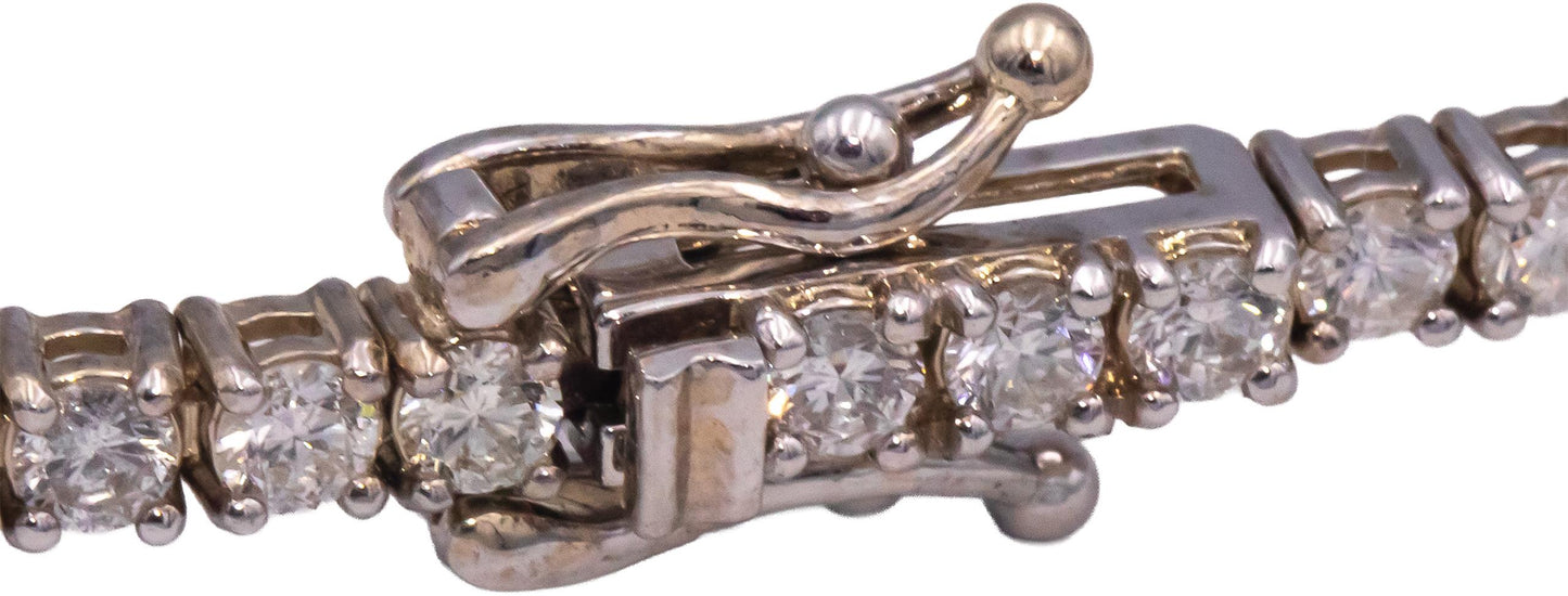 14k White Gold Jewelry Round Diamond Tennis Bracelet 3.43CT