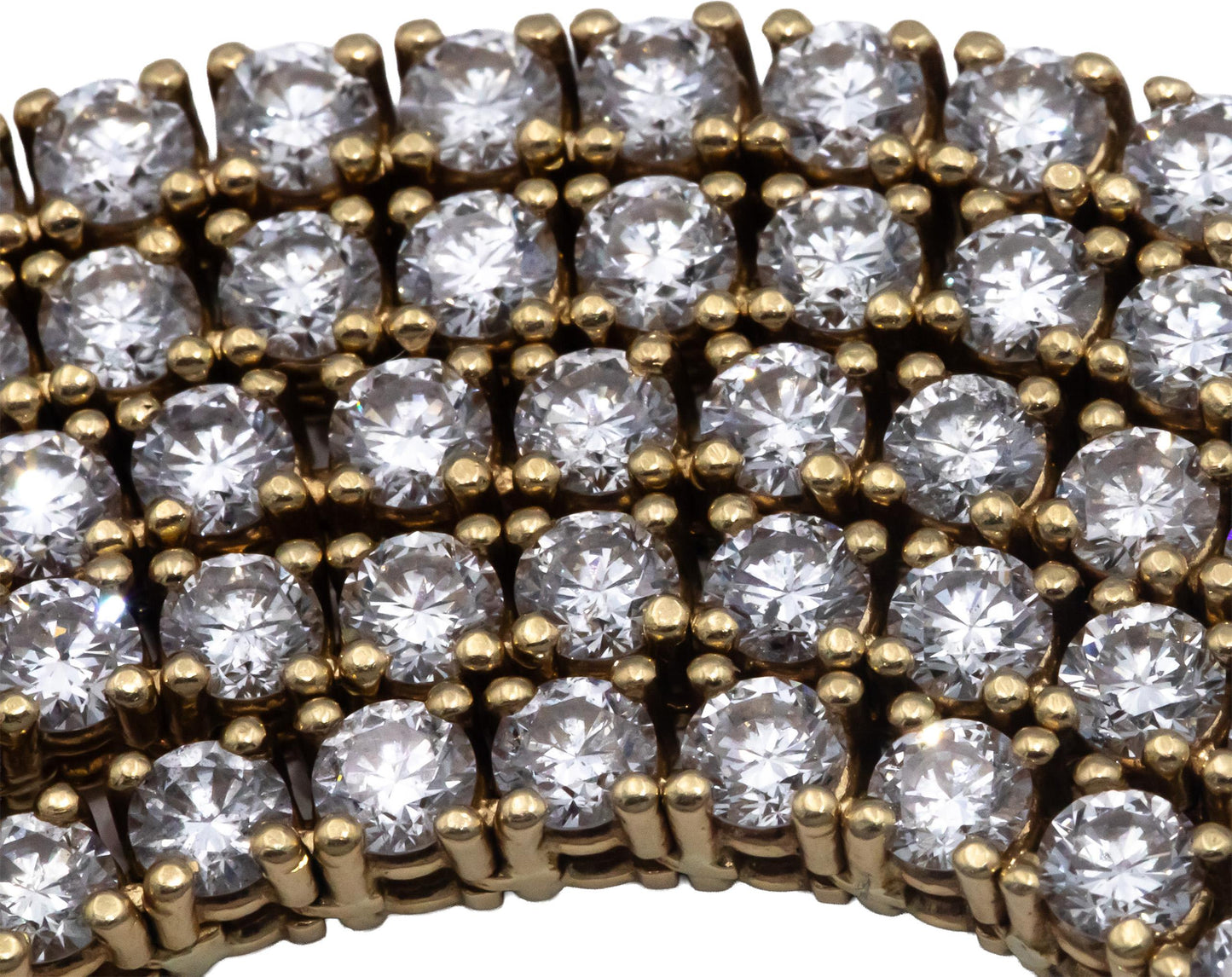 Diamond 14k Yellow Gold Round Cut Tennis Necklace 26.75" Long 26.72CT