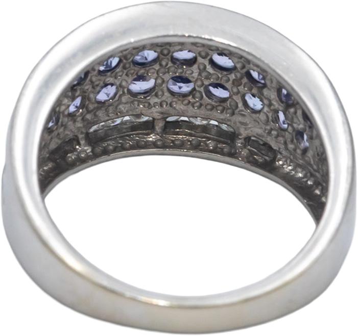 14k White Gold Jewelry 1.25CT Diamond and Tanzanite Band Ring Size 7