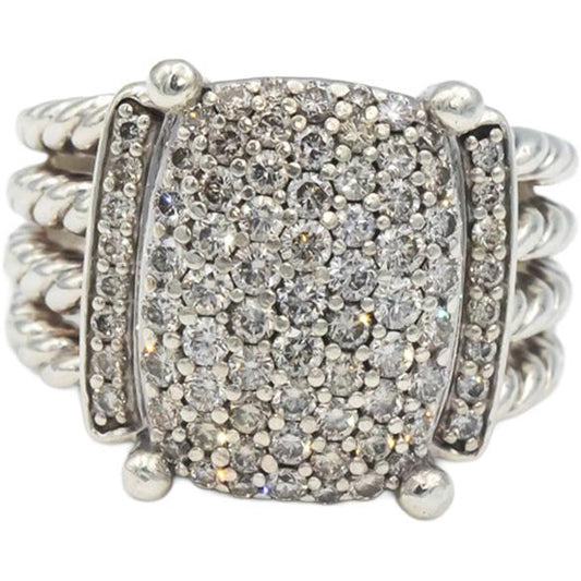 DAVID YURMAN VS Diamond Sterling Silver Wheaton Ring 1.0CT Size 6 $2950 Retail