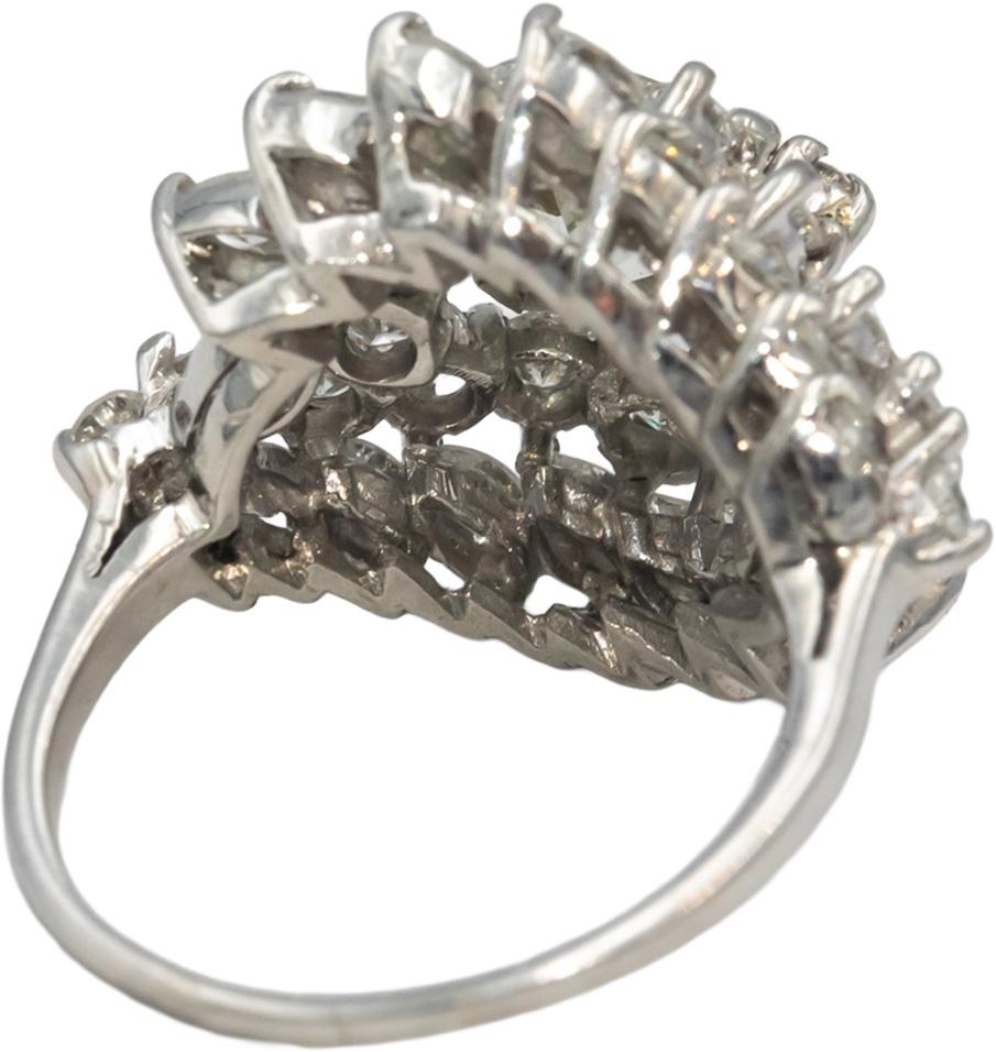 Antique Vintage Platinum Diamond Cluster Cocktail Ring 3.0CT w/ 1.50CT Center