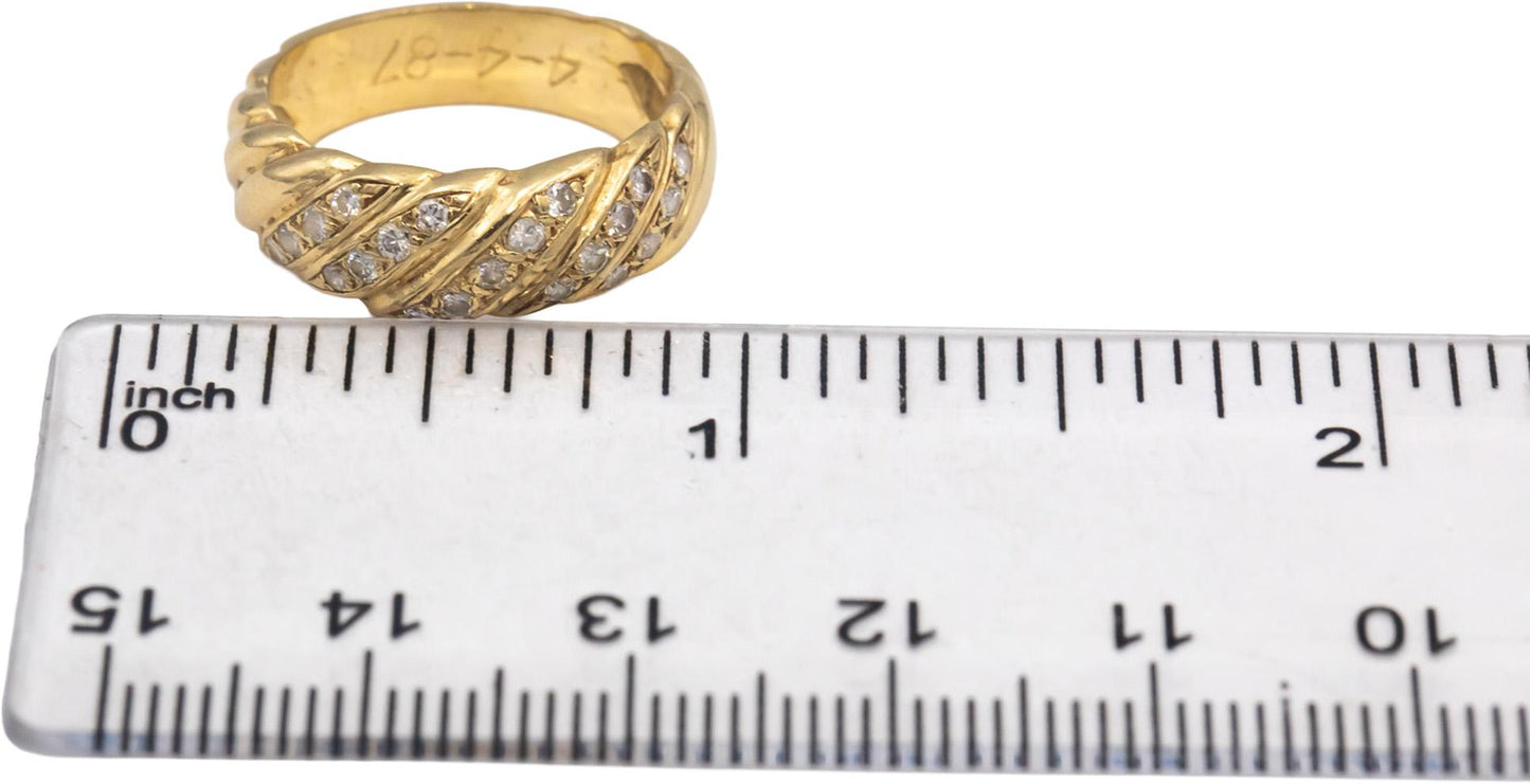 14k Yellow Gold Jewelry Round Diamond Band Ring 0.33CT Size 6