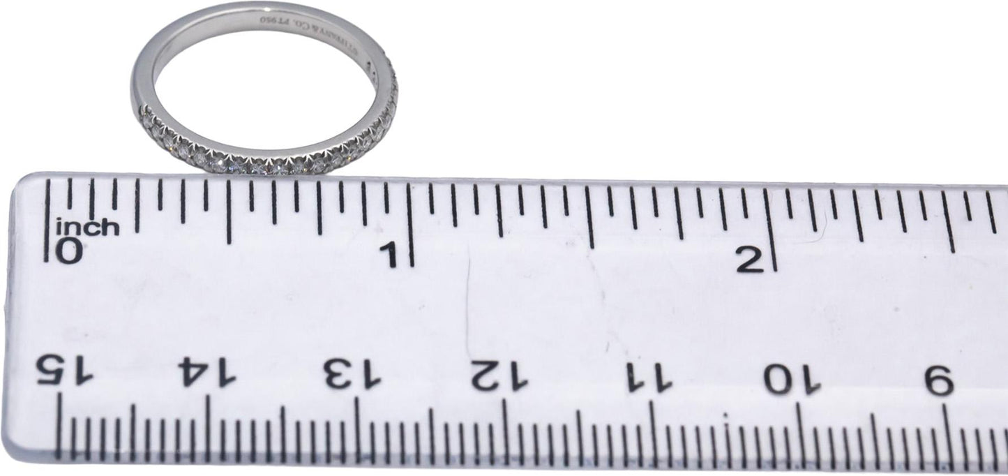 TIFFANY & CO. Platinum VS Round Diamond Soleste Band Ring 0.17CT Size 5.5