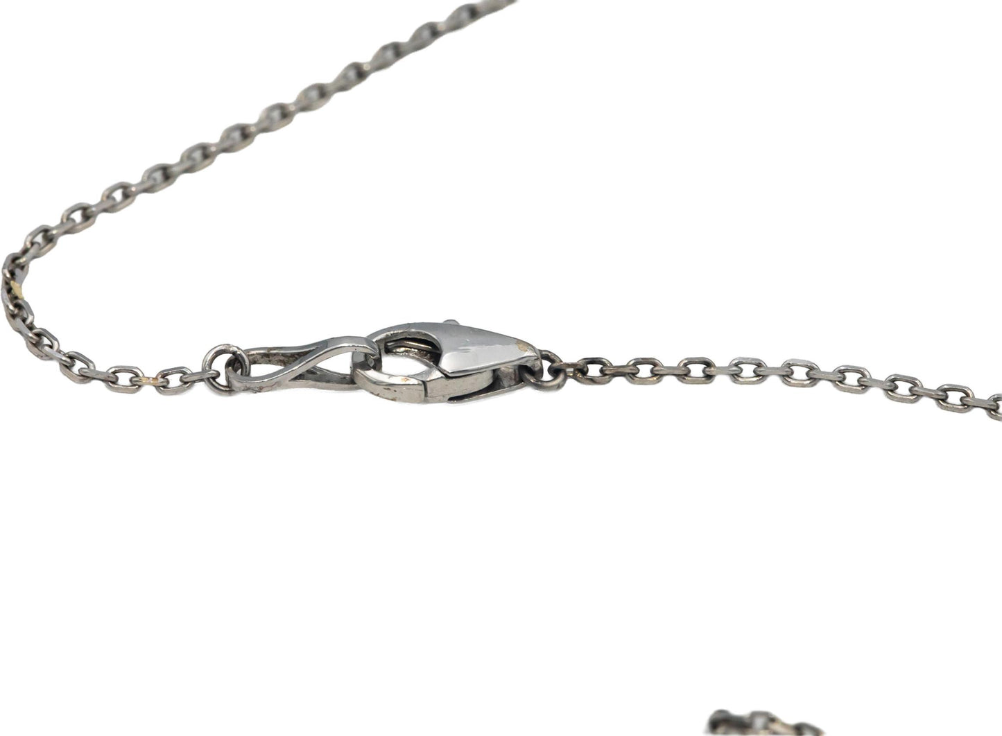 14k White Gold 0.32CT Diamond and Tsavorite Garnet Evil Eye Pendant Necklace