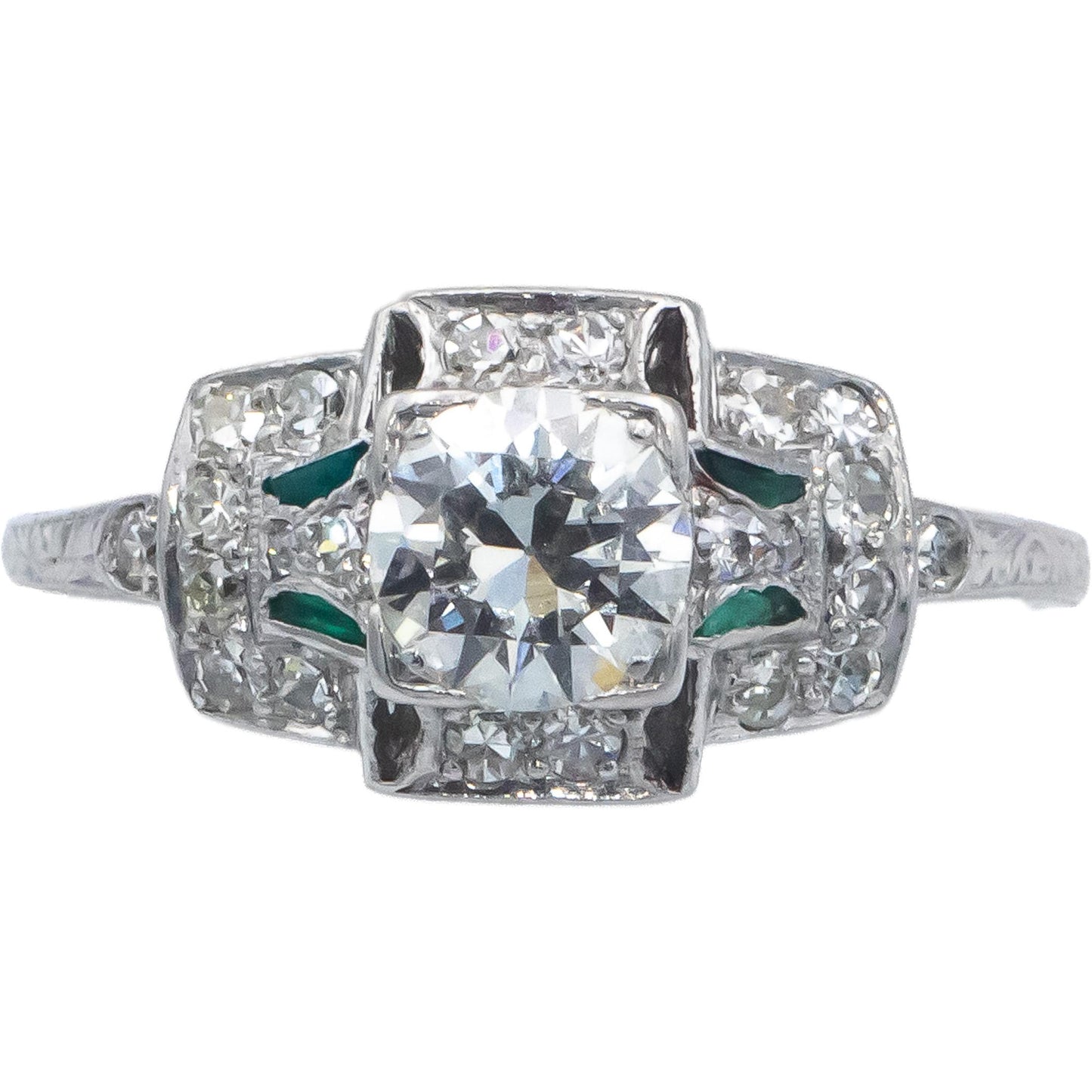 Vintage Antique Platinum Diamond Filigree Ring 1.05CT w/ 0.75CT Center Size 8.25