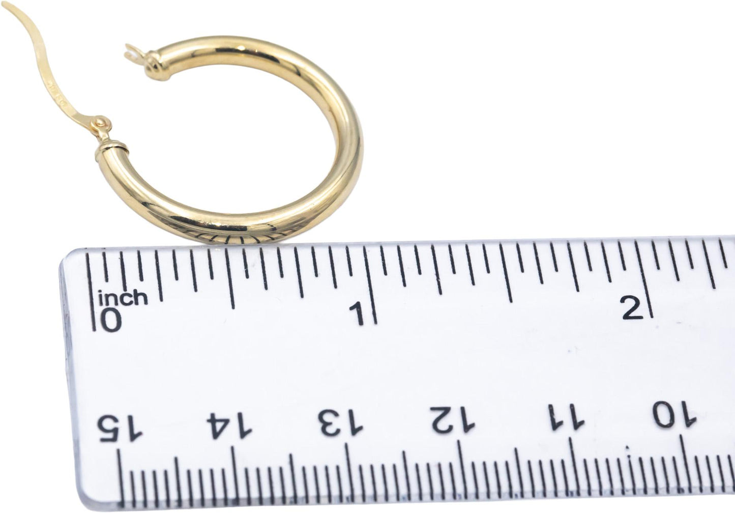 14k Yellow Gold Jewelry 25mm Diameter Hoop Earrings
