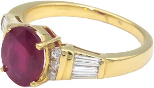 18k Yellow Gold 2.55CT Diamond and Ruby Cocktail Ring Size 6.5