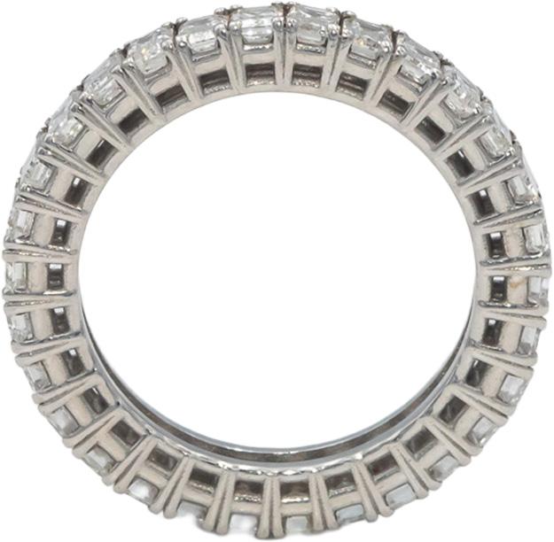 18k White Gold Jewelry VS Emerald Cut Diamond Eternity Band Ring 1.64CT Size 7