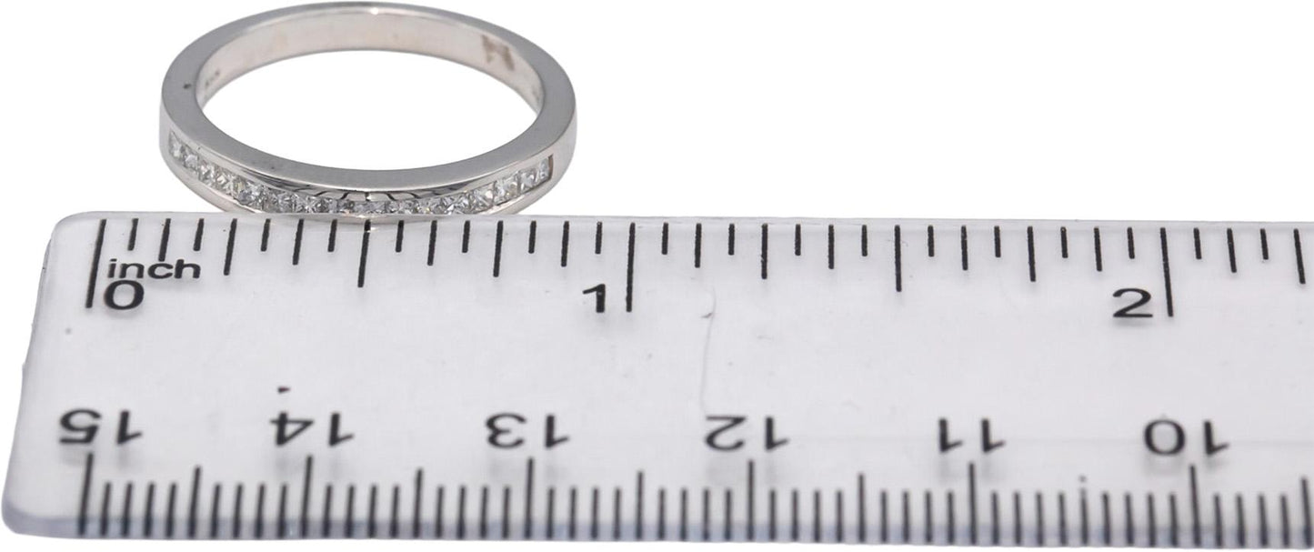 14k White Gold VS Princess Cut Channel Set Diamond Band Ring 0.40CT Size 6.75
