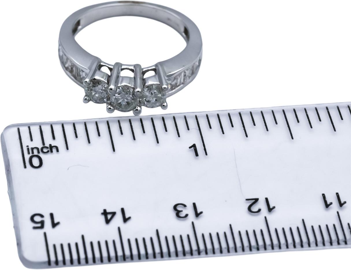 14k White Gold Round Princess Emerald Cut Diamond Engagement Ring 1.25CT Size 7