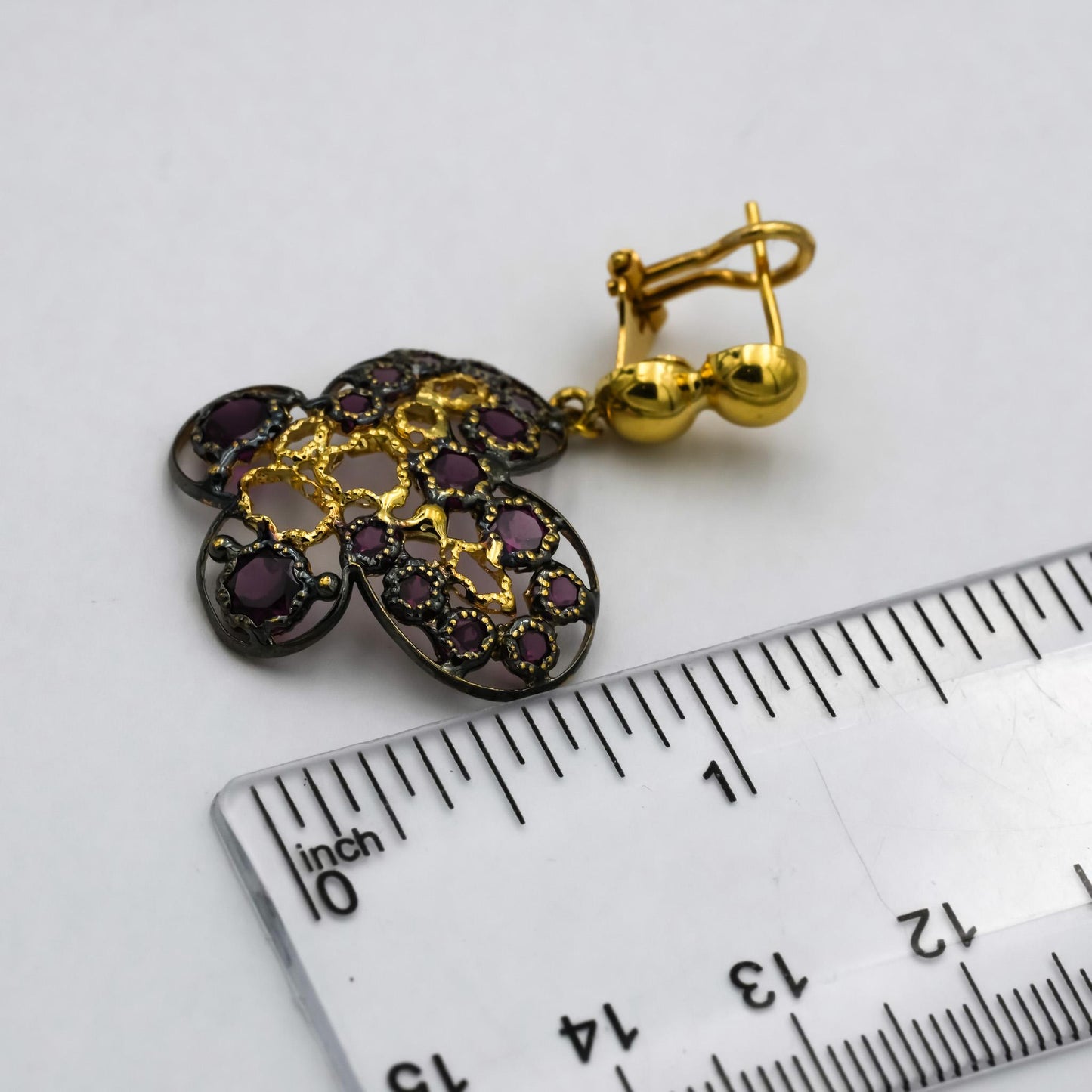 18k Yellow Gold Rhodium Pink Tourmaline Butterfly Dangle Earrings 2.50CT