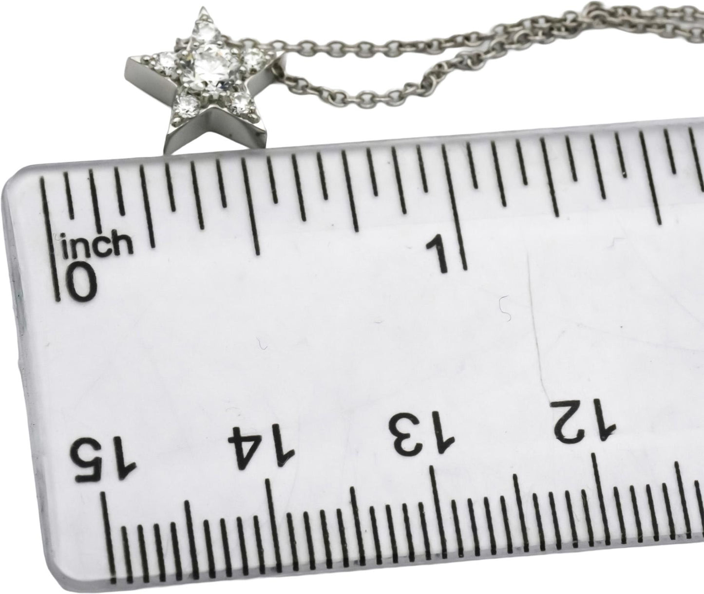 HEARTS ON FIRE 18k White Gold VS Diamond Star Pendant Necklace 0.42CT