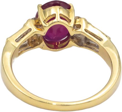 18k Yellow Gold 2.55CT Diamond and Ruby Cocktail Ring Size 6.5