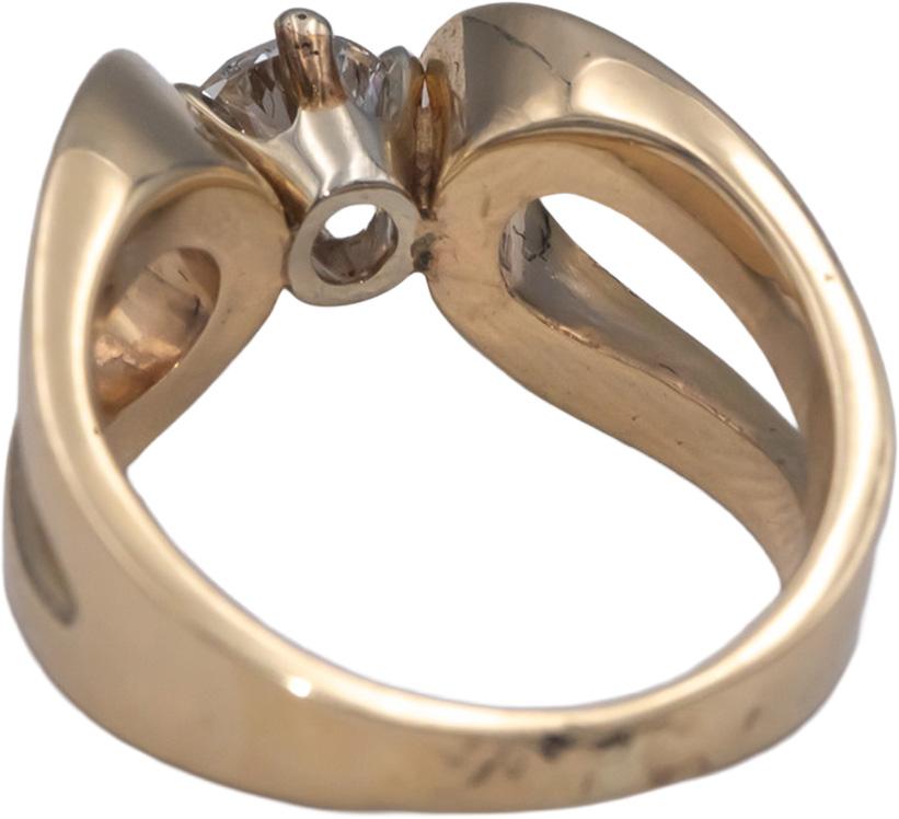 14k Yellow Gold 0.46CT Round Cut Diamond Solitaire Ring Size 5
