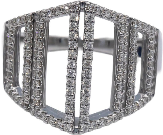 VERA WANG LOVE 10k White Gold 0.50CT Round Cut Diamond Ring Size 7