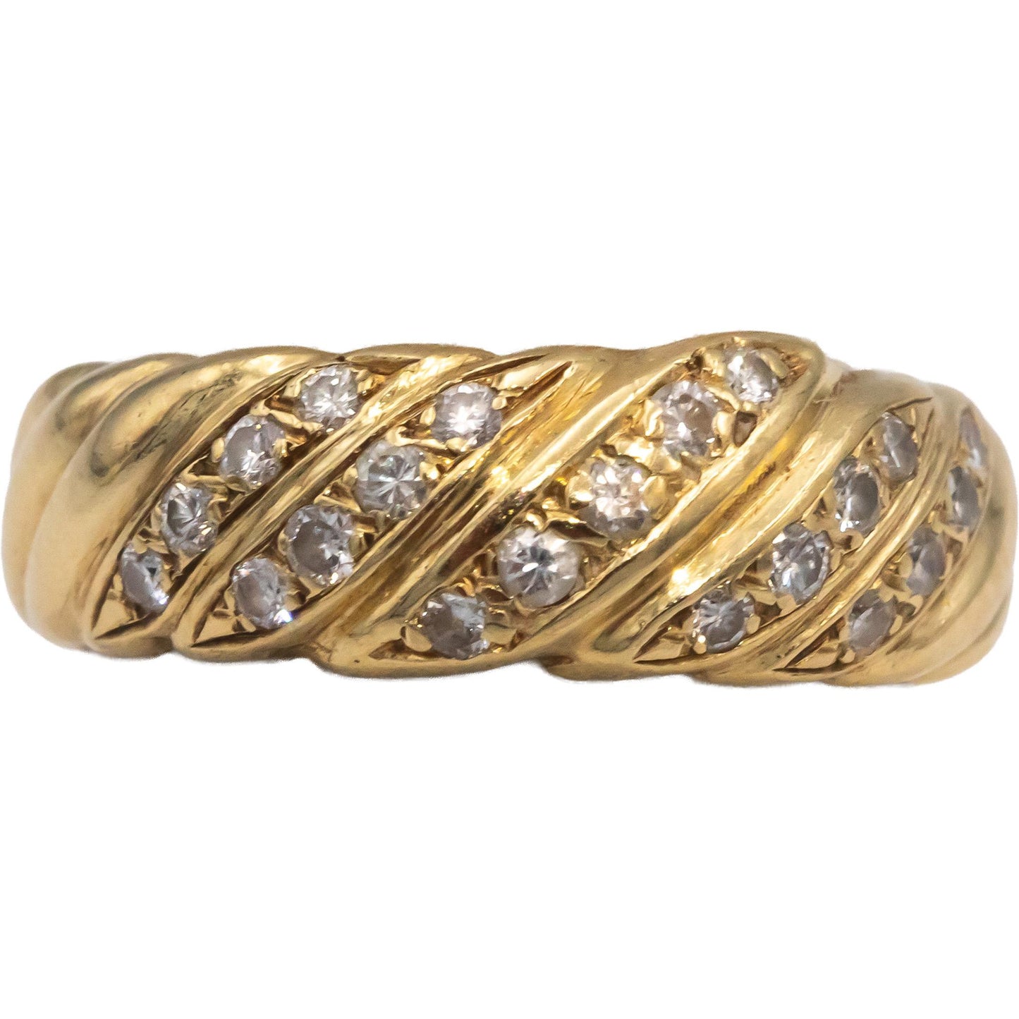 14k Yellow Gold Jewelry Round Diamond Band Ring 0.33CT Size 6