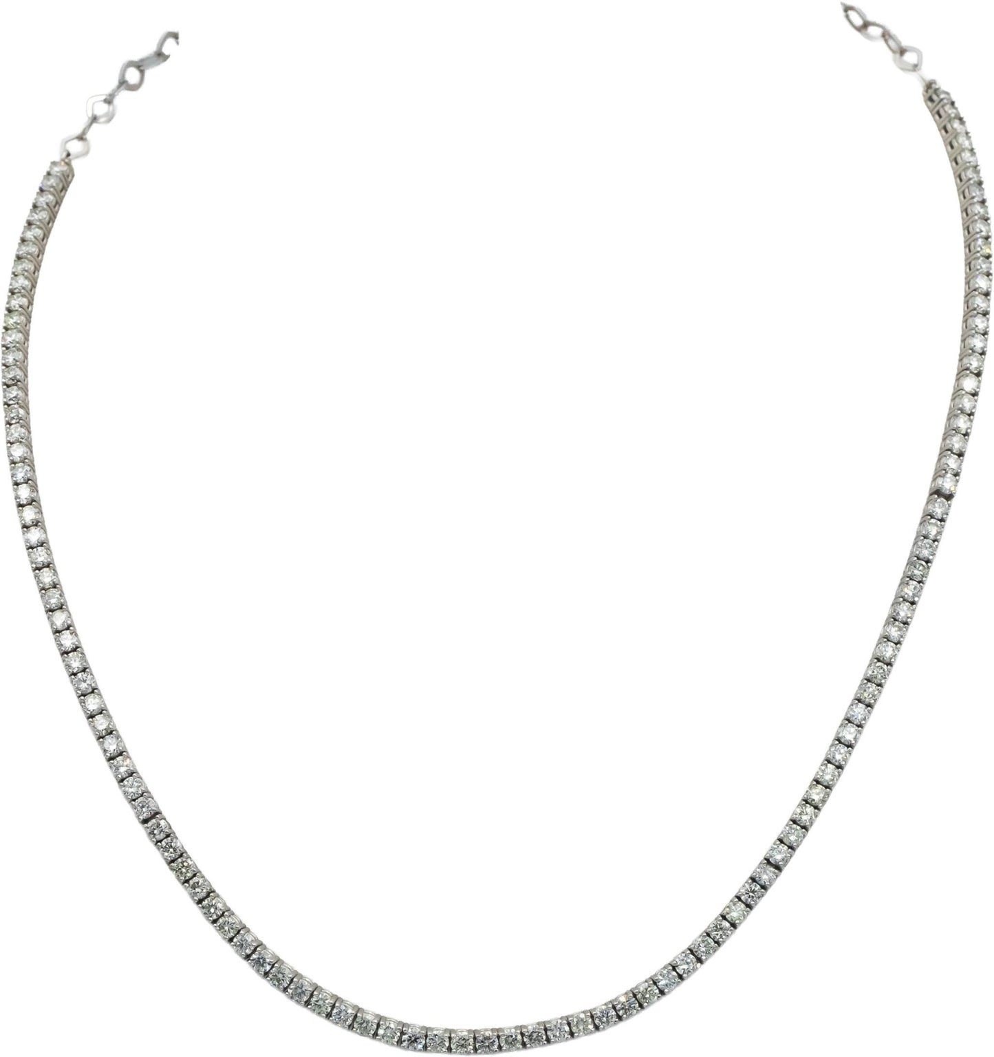 14k White Gold Jewelry Round Cut Diamond Choker Tennis Necklace 7.22CT