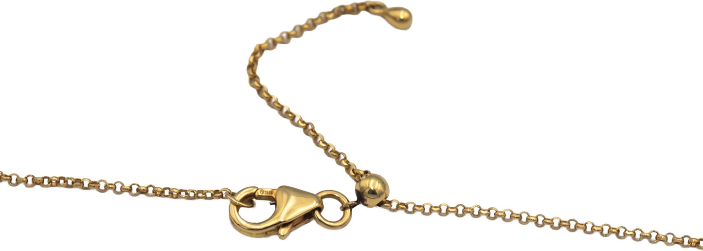 18k Yellow Gold 0.10CT VS Diamond Mixed Themes Charm Dangle Necklace w/ Sapphire