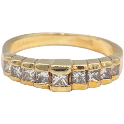 14k Yellow Gold VS Princess Cut Channel Set Diamond Band Ring 0.50CT Size 6.25