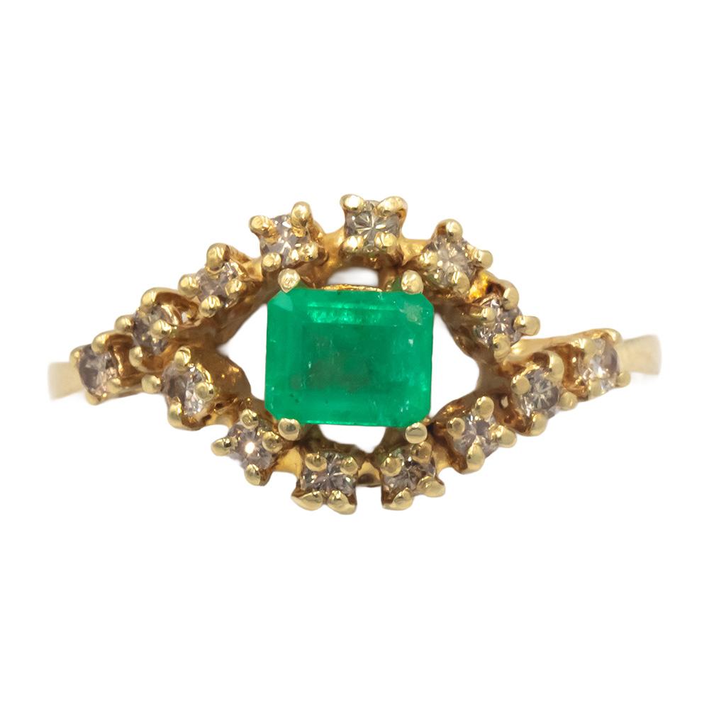 14k Yellow Gold 0.57CT Diamond Cocktail Ring Size 6.5