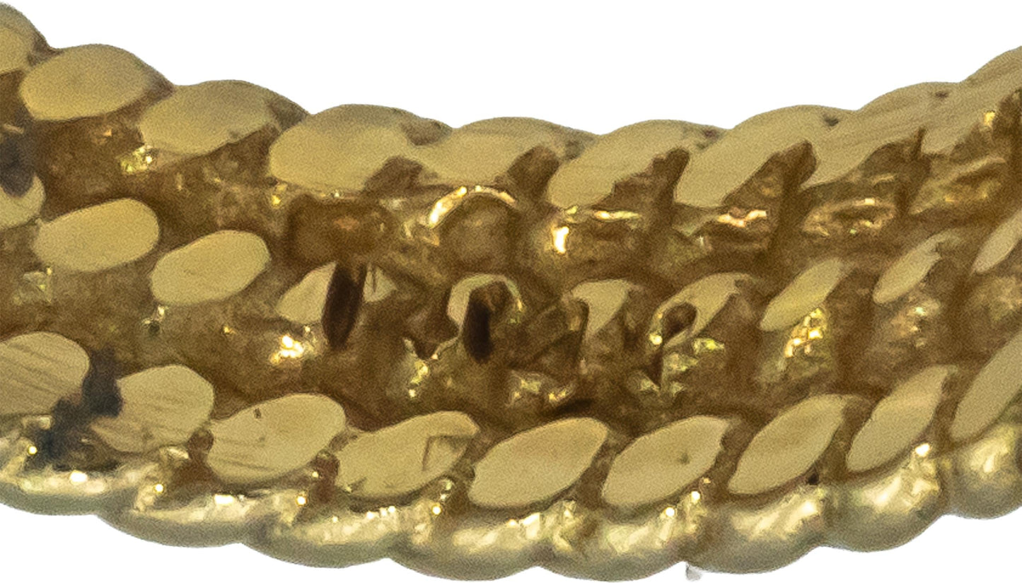 14k White & Yellow Gold 0.06CT Diamond "X" Cable Band Ring Size 5.25