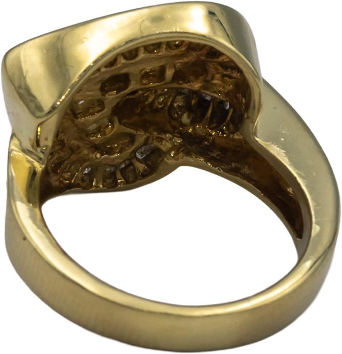 18k Yellow Gold VS Diamond Heart Cluster Cocktail Ring 2.50CT Size 6.75