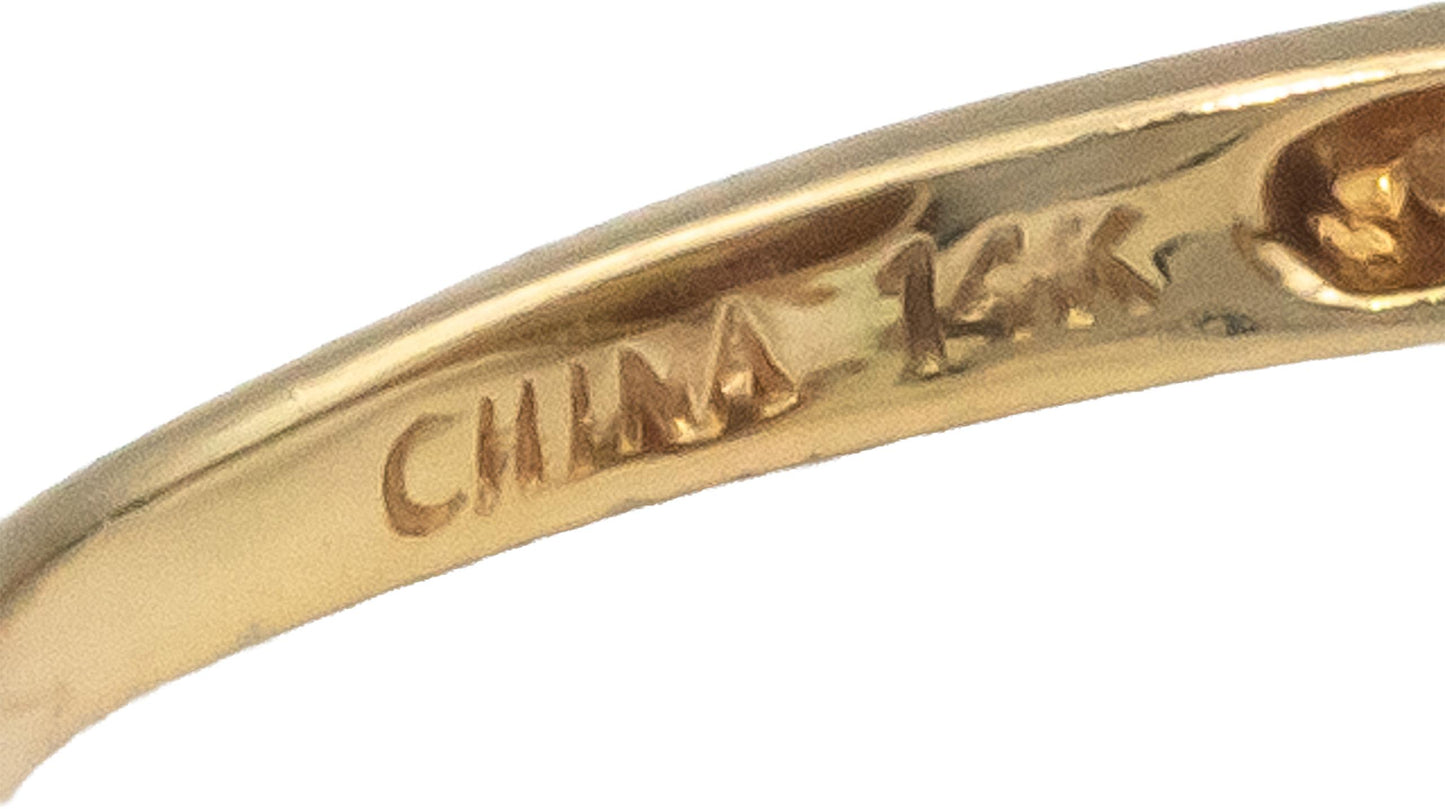 14k Yellow Gold 10mm Pearl Solitaire Ring Size 8.5