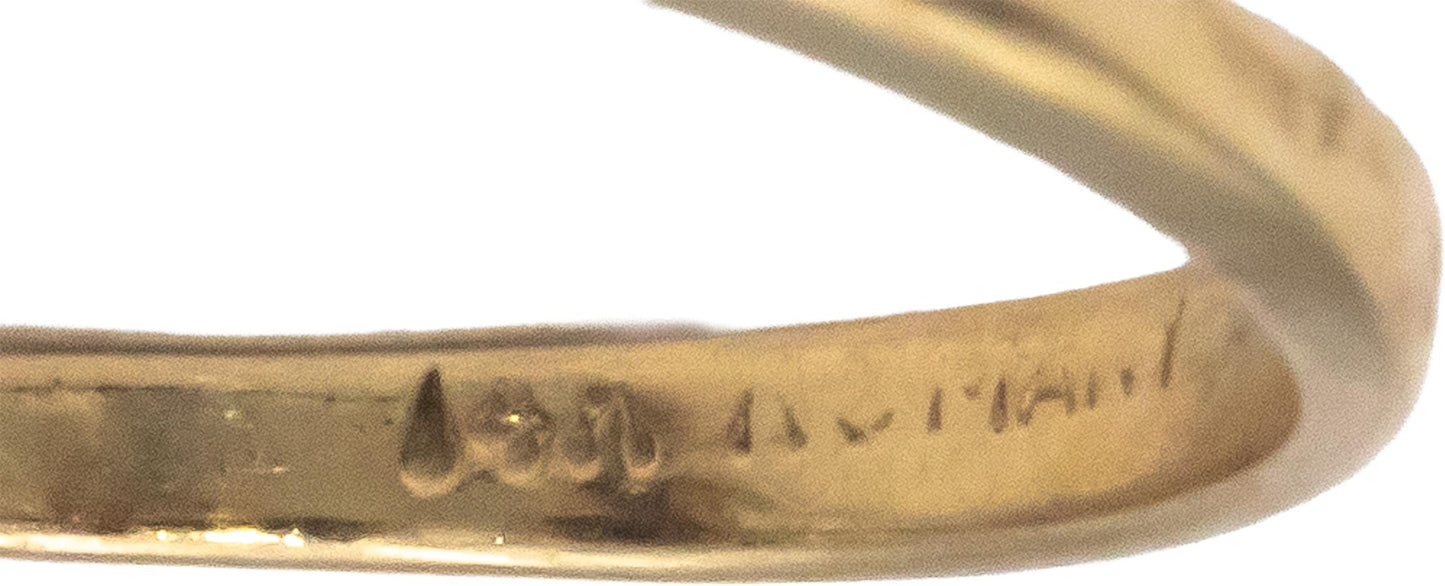 14k Yellow Gold Round Diamond and Sapphire Flower Ring 0.45CT Size 4.75