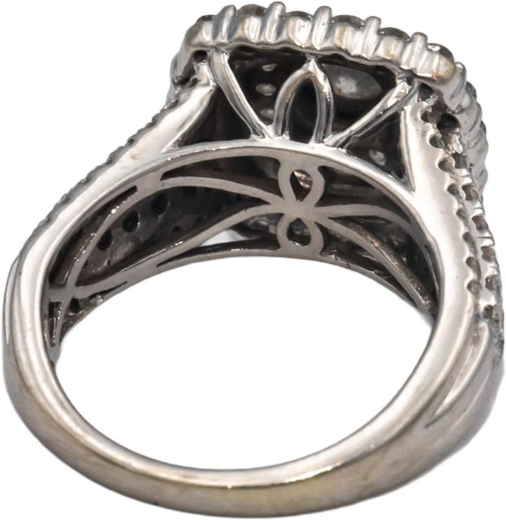 10k White Gold 1.50CT Diamond Cluster Cocktail Ring Size 6.75