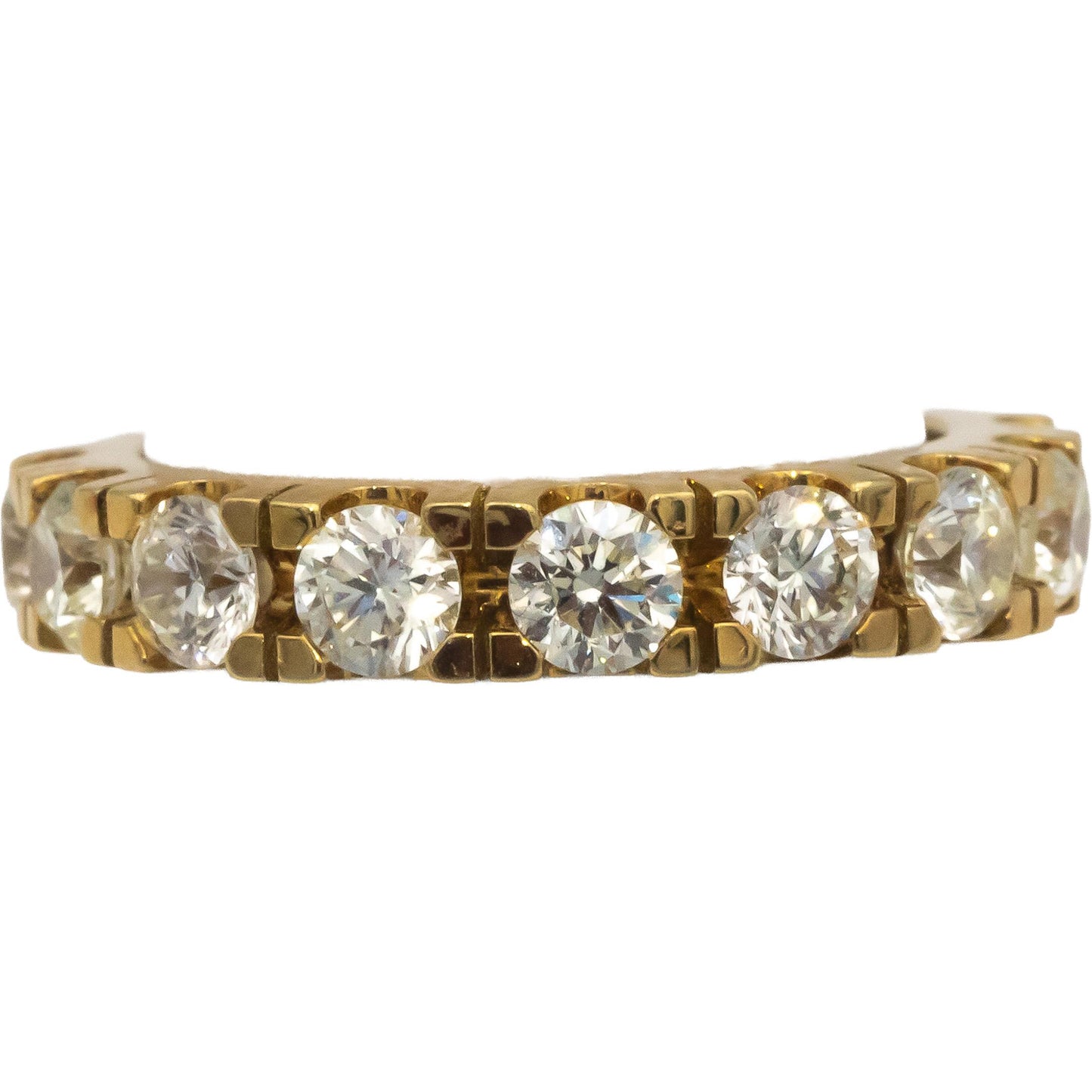 18k Yellow Gold Jewelry 1.68CT VS Round Cut Diamond Band Ring Size 6.25