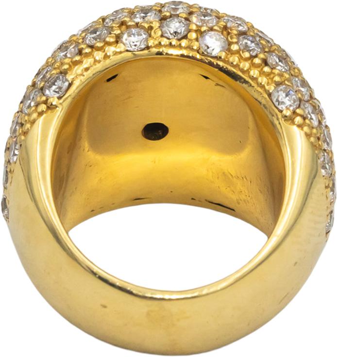 14k Yellow Gold Round Cut Lab Grown Cluster Pave Dome Ring 8.0CT Size 7.75