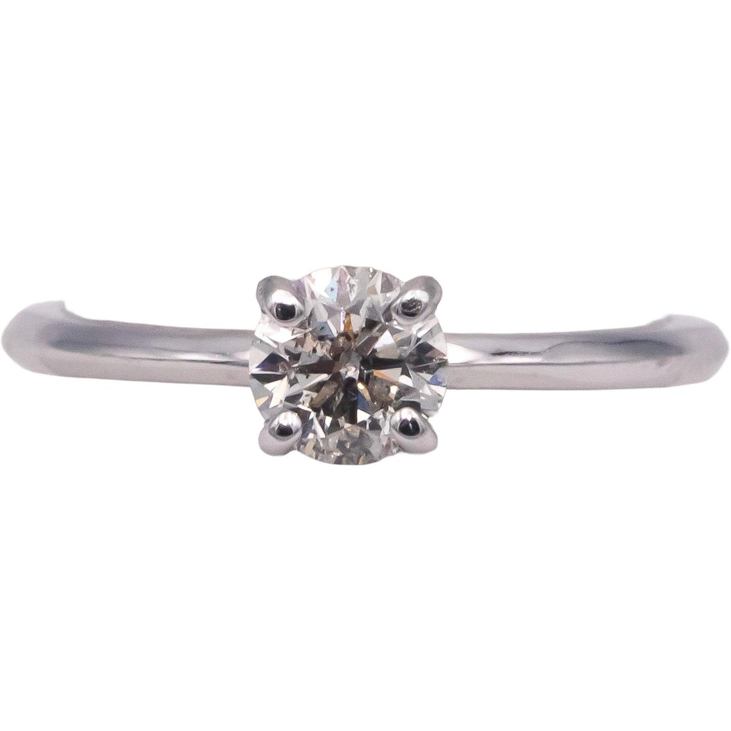 14k White Gold 0.58CT Round Cut Diamond Solitaire Engagement Ring Size 6