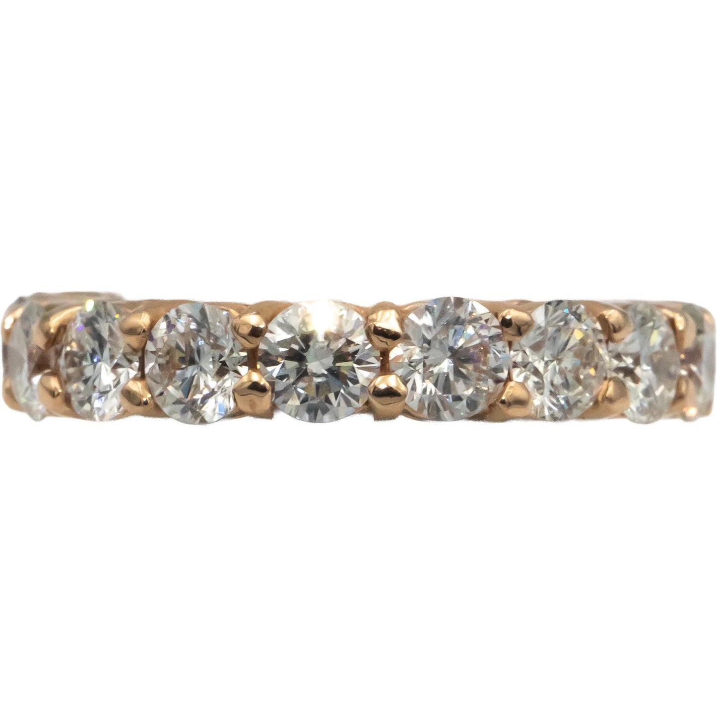 14k Rose Gold Round Cut Diamond Eternity Band Ring 4.47CT Size 5.75