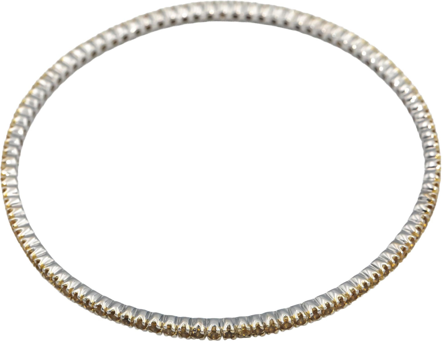 18k White Gold Jewelry 3.0CT Round Cut Citrine Stackable Bangle Bracelet