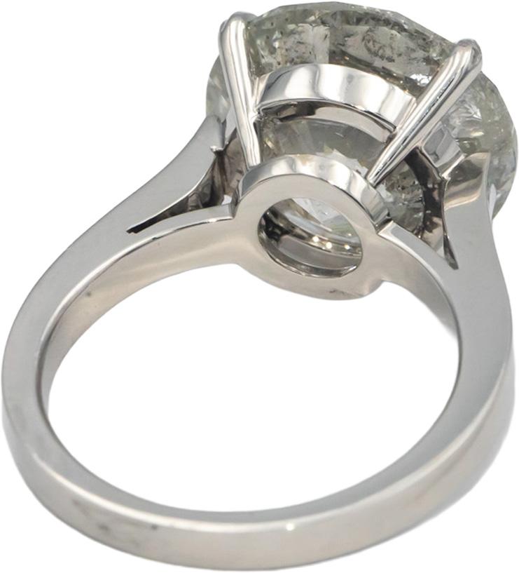 Round Cut Diamond 14k White Gold Solitaire Engagement Ring 10.07CT Size 6.75