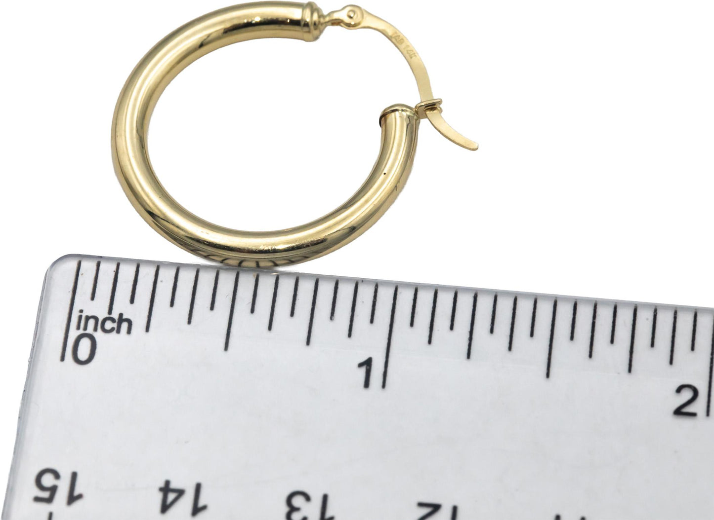 14k Yellow Gold Jewelry 25.2mm Diameter Hoop Earrings