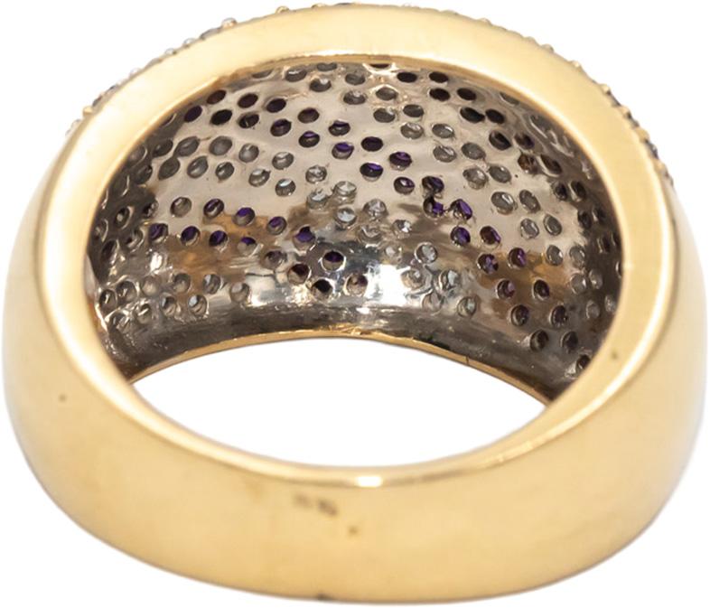 Diamond and Sapphire Round Cut 14k Yellow Gold Cluster Band Ring 1.0CT Size 9