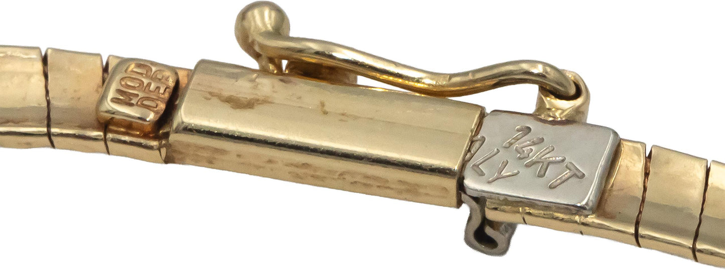 14k White & Yellow Gold Baguette and Round Diamond Formal Necklace 2.50CT
