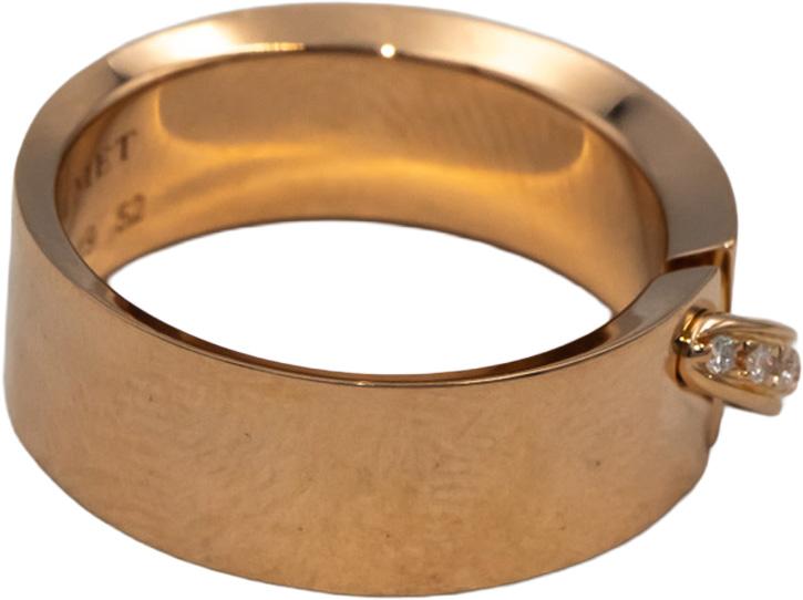 CHAUMET 18k Rose Gold VS Diamond Liens Evidence Wedding Band Ring .04CT Size 52