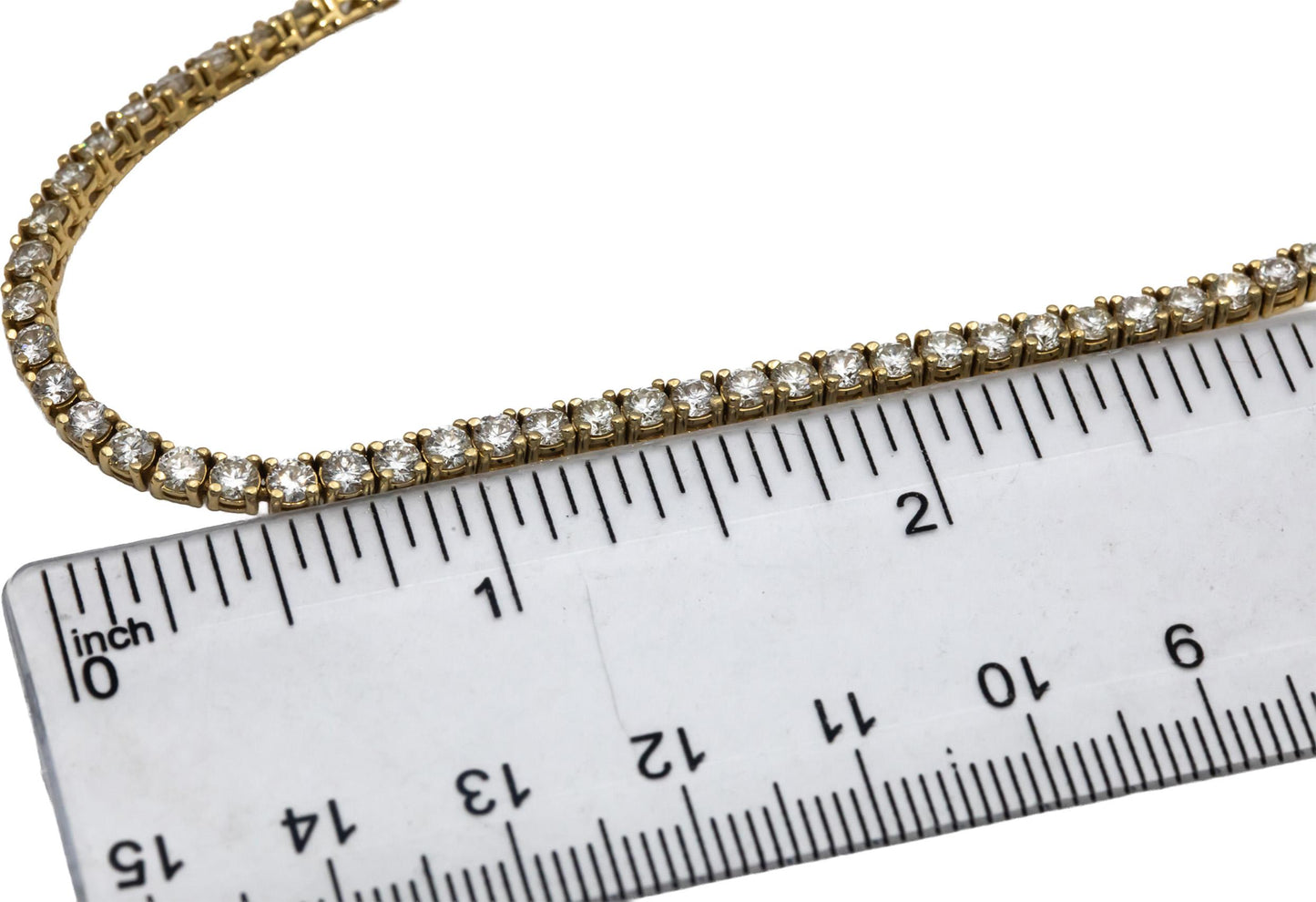 14k Yellow Gold VS Round Diamond Tennis Necklace 10.60CT