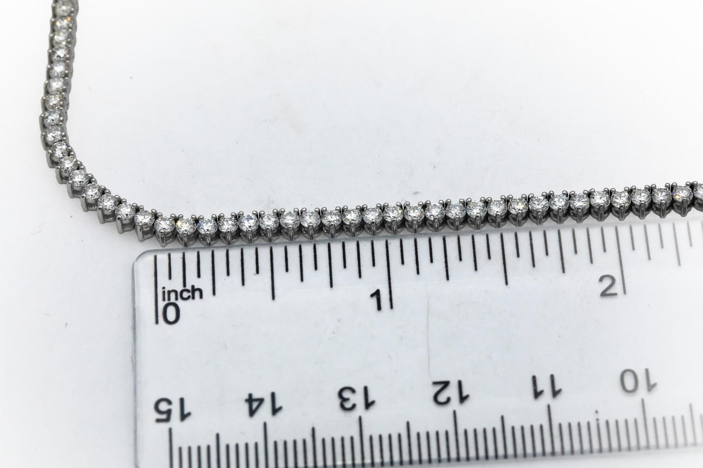 14k White Gold VS Round Three Prong Set Diamond Tennis Necklace 7.79CT